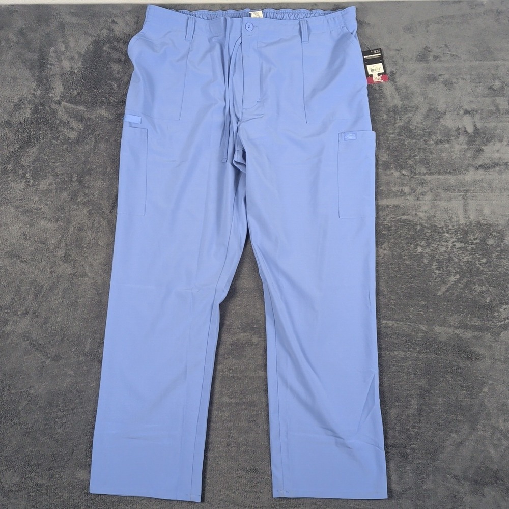 New Dickies Scrub Pant Men's 2XL Natural Rise Drawstring Scrubs DK015 Blue